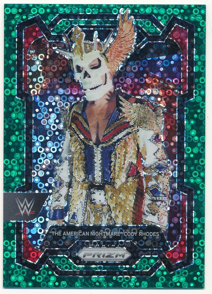 CODY RHODES 2024 PANINI PRIZM WWE UNDER CARD GREEN PRIZMS RARE MINT SP #49/49