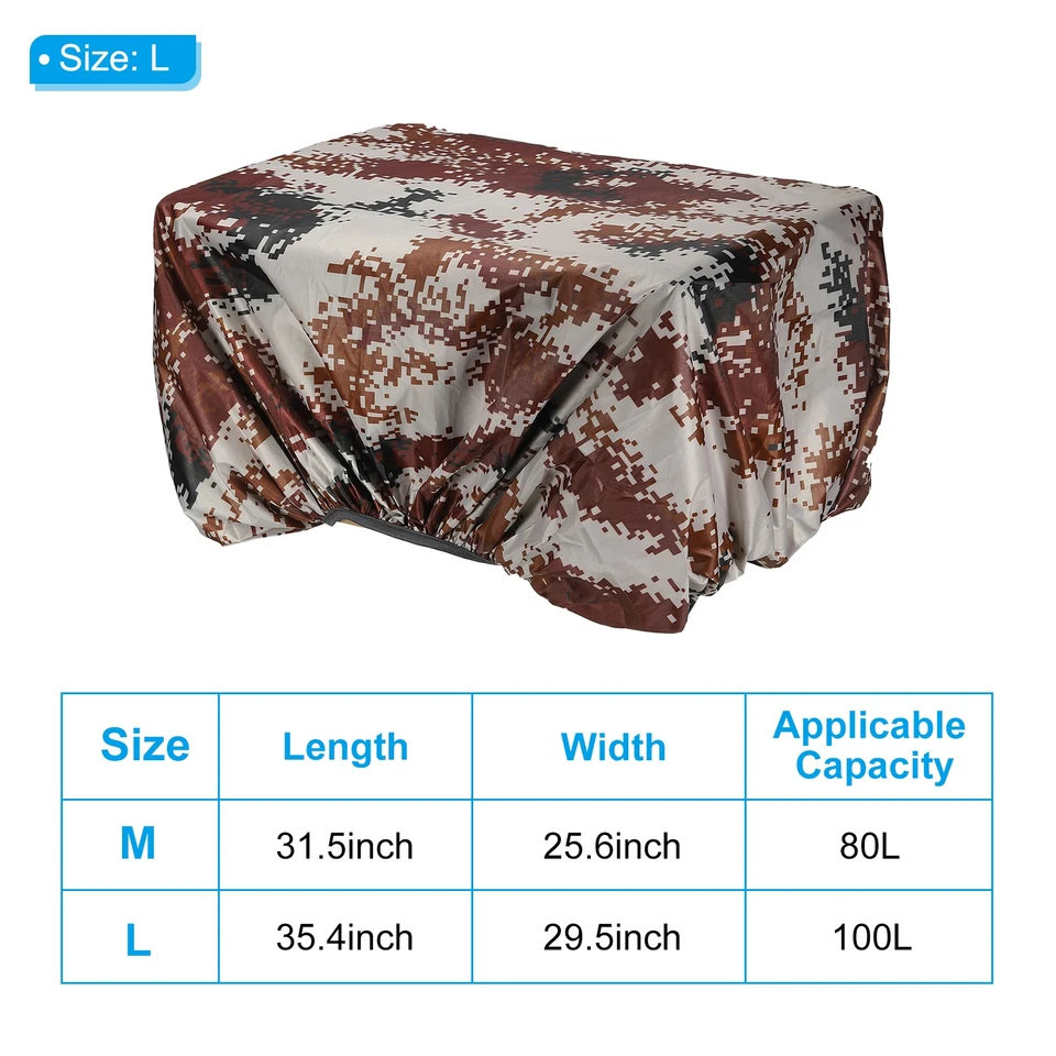 100L Bicycle Rear Rack Rain Cover Waterproof Bike Rain Cover L Desert Camouflage - Image 2 of 4