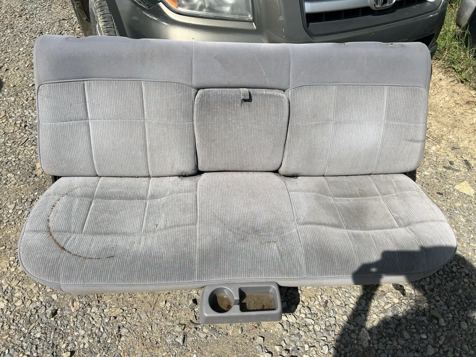 Ford F-150/250/350 1992-1996 camión asiento de banco con reposabrazos plegable gris OEM Foto 2 de 4