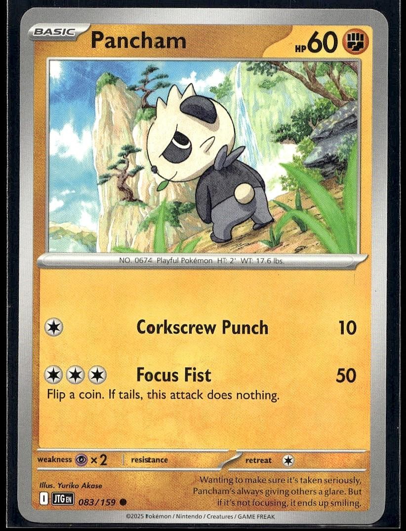 Pancham 083/159 Common Journey Together Pokemon Lightly Played