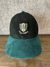 Vintage Pine Valley Golf Hat Texace Black Green Suede Velvet Made in USA RARE!!