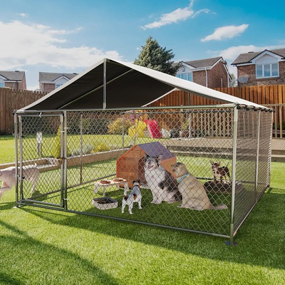 #ad #ad Large Dog Kennel Outdoor with Roof Heavy Duty Dog Enclosure Outside Pet Fence $150.28