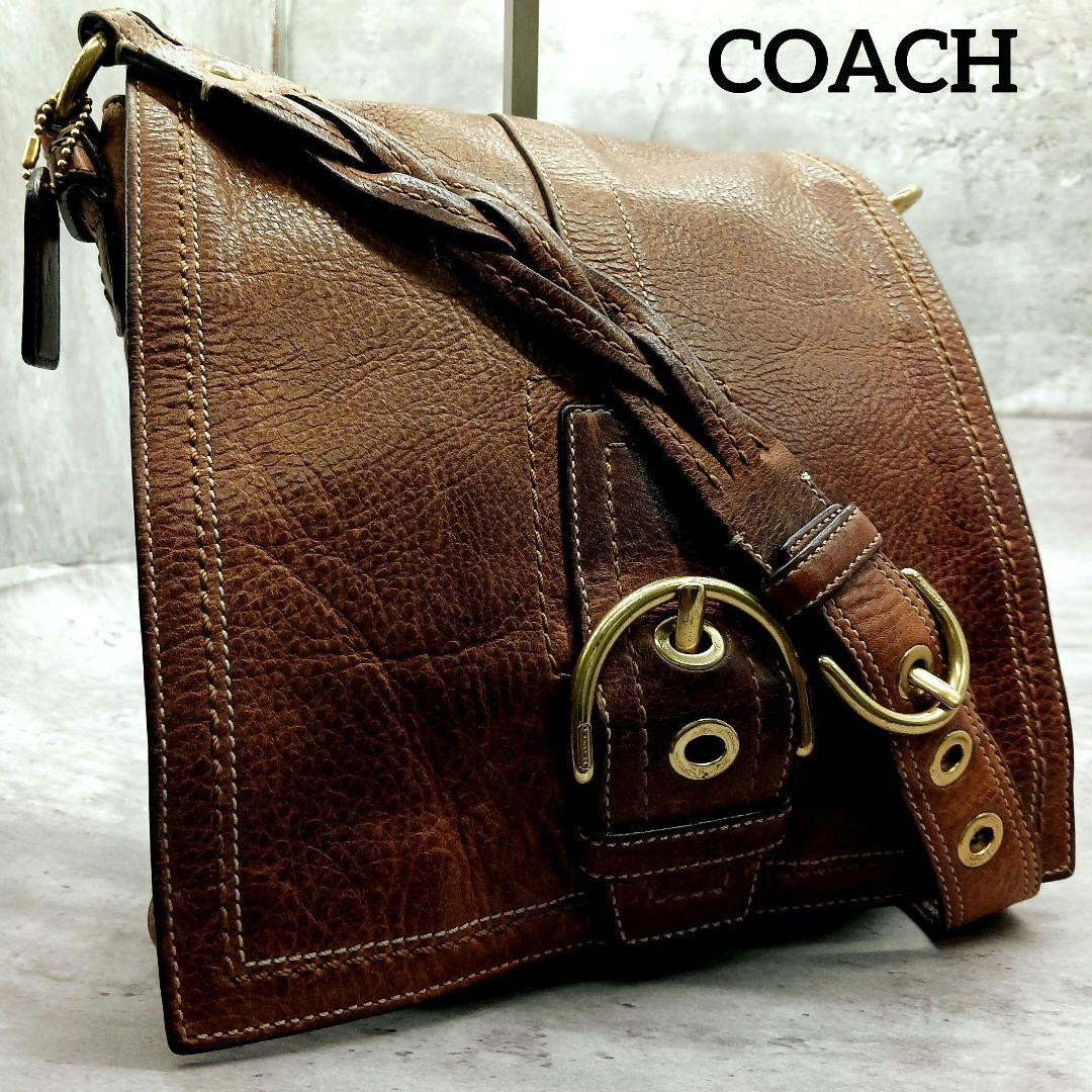 Coach Leather Shoulder Bag in Authentic Brown Style G07233400