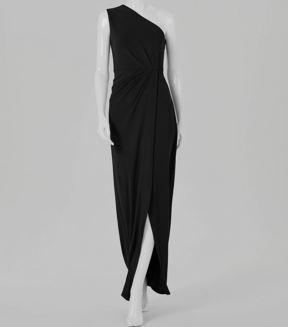 calvin klein black one shoulder dress Women's Draped Asymmetrical One-Shoulder Gown Size 16 Collection: Zita Dresses Confused by wedding dress Girl size:4T Single long sleeve