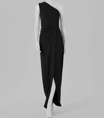 one shoulder calvin klein dress Calvin Klein One shoulder long length cady dress