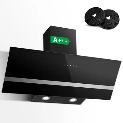 SNDOAS A+++ Dunstabzugshaube 90cm 400 m³/h, Abluft/Umluft，LED-Beleuchtung,3 Stufen