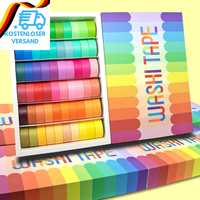 60 Rollen Washi Tape Set - 15Mm Regenbogenfarbenes Masking Tape, Dekoratives Ban