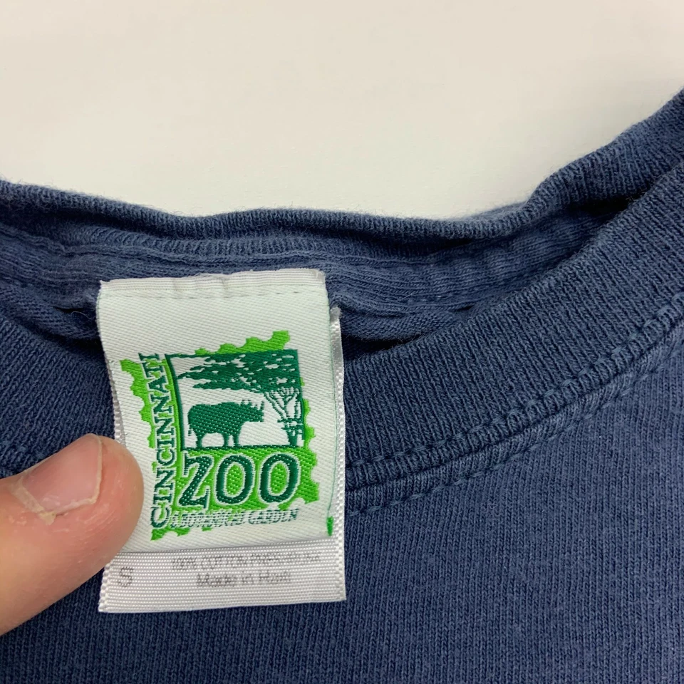 Camiseta Cincinnati Zoo Para Hombre Pequeña Azul Cuello Redondo Manga Larga Informal Foto 3 de 4
