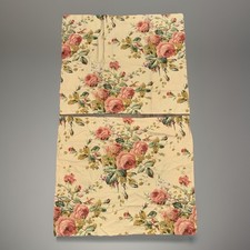 Vintage Ralph Lauren Water Floral 2 Pillow Shams Beige W/ Large Pink Roses RARE