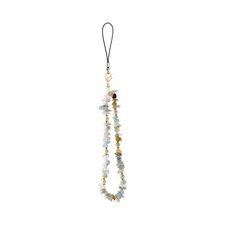 Phone Chain Wrist Strap With Natural Gemstone Charms - Cell Lanyard Beaded St...