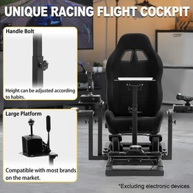 Marada Flight Racing Simulator Cockpit With Black Seat Adjustable Fits Logitech