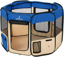 Dog Playpen Medium 45"X45"X24" Pop up Portable Playpen for Dogs and Cat, Foldabl