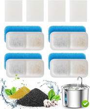 Cat Water Fountain Filters Replacement, 4 Pack for 67Oz/2L Stainless Steel Fount