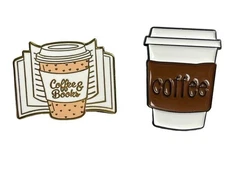 Coffee Cup Lapel Pin Book Drink Badge Brooch Accessories Jewelry Enamel Pin