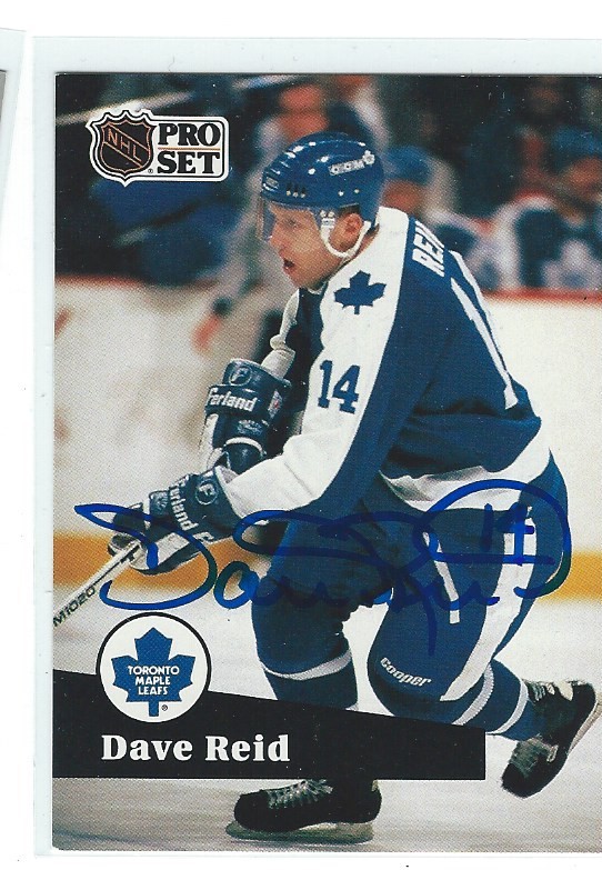 Dave Reid Signed 1991/92 Pro Set French Card #229