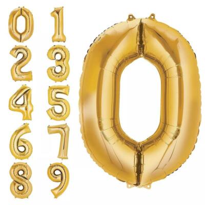 Gold & Silber 40'' Zoll Riesen Zahlen Folienballons Geburtstag Party Ballon