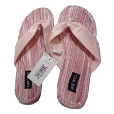 NWT Nine West Women's Silver Pink Slippers Size Large 9-10
