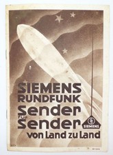 Siemens Rundfunk Prospekt Radio Br&uuml;ckner Gro&szlig;r&ouml;hrsdorf 1930 er