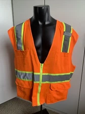 Men’s XL orange reflective safety vest River City Garments Hi-visibility