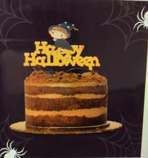 Acrylic happy halloween cake topper bat cake topper for halloween partyPT
