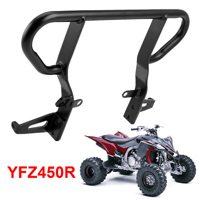 Grab Bar Bumper Rack For Yamaha Yfz450r 2009-2024 Straight Handle Steel Black