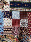 Amazing 1 Yard+ Vintage Quilt Print Fabric Paisley Floral Blocks Red Blue Yellow — photo 6