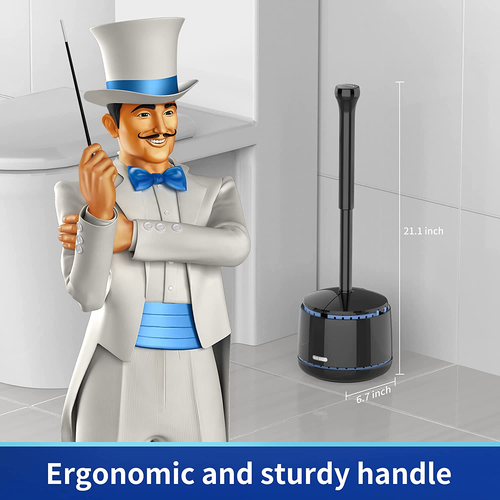 Toilet Plunger with Holder, Heavy Duty Toilet Plunger and Holder Combo for Bathr - Picture 2 of 6