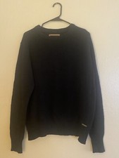 HEMP HOODLAMB - BLACK KNIT SWEATER - L