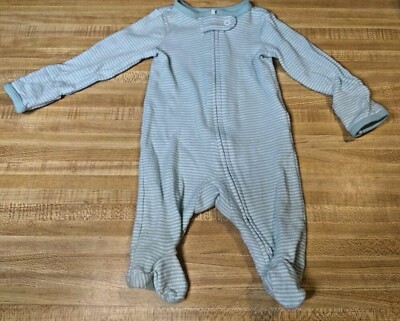Carter's Simply Joys Baby Boy Newborn 100% Cotton Green/White Striped Pajamas