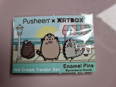 Pusheen x ARTBOX Eisverkäufer Set Limited Edition Souvenir Emaille Pin
