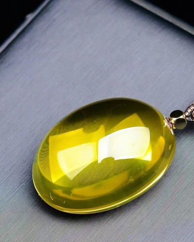 Genuine Yellow Natural Citrine Quartz Woman Pendant AAAAA - Picture 3 of 4