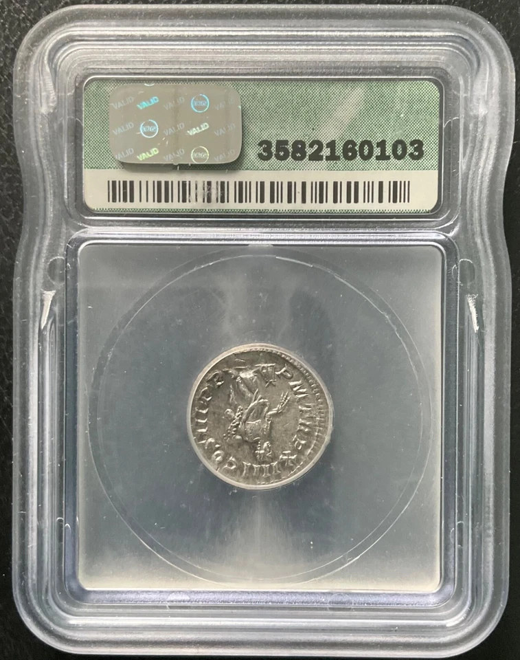 SEPTIMIUS SEVERUS AD 206 DENARIUS SILVER COIN ICG AU-55 - Image 2 of 2