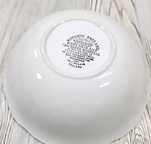 J&G Meakin Romantic England Warwickshire 16th Century Bowl Green White - Picture 3 of 6