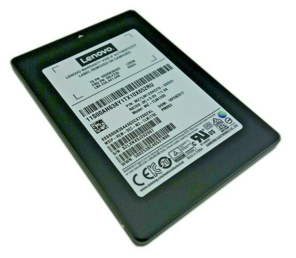 Lenovo PM863 120GB SATA 6Gb/s 2.5"SSD MZ7LM120HCFD SSD0K36443 00LF230 MZ-7LM1200 - Image 3 of 3