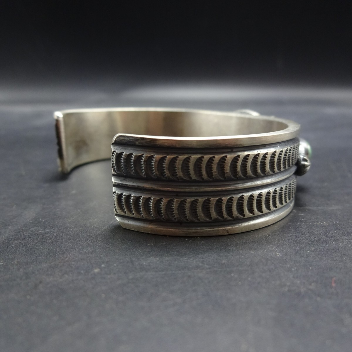 MELVIN FRANCIS Navajo Heavy Gauge STAMPED SterlingSilver TURQUOISE