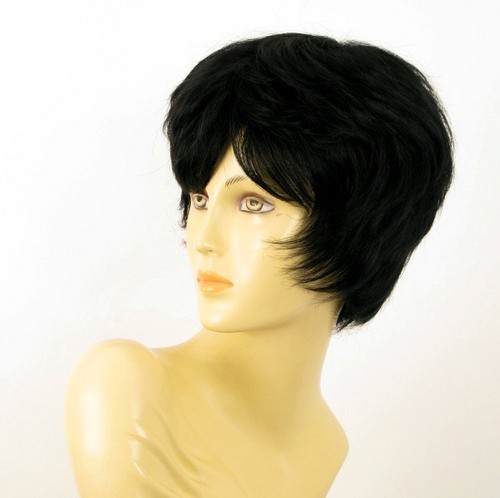 wig for women 100% natural hair black ref MALORIE 1B PERUK - Picture 2 of 8