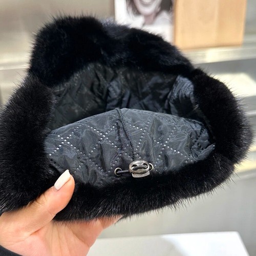 Real Mink Fur Hat Winter Women Keep Warm Mink Hats Natural Mink Fur Cap Outdoor - Picture 22 of 30