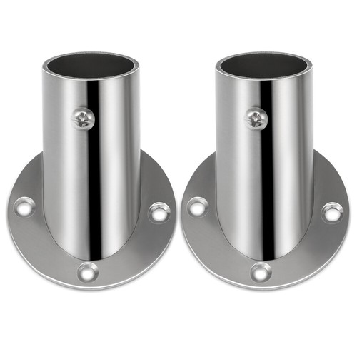 2 Pcs Flange Holders Closet Rod End Supports Flange Rod Holder Shower Rod Holder