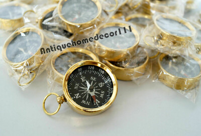 Lot Of 20 Piece Brass Marine Compass Beautiful Golden Finish Compass