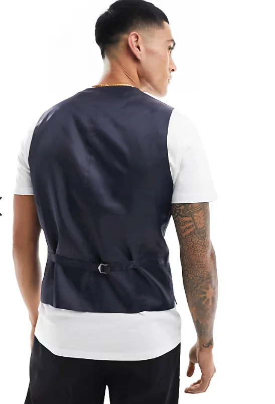 Chaleco French Connection Talla 42 Azul Marino Mezcla Rayón Cuello en V Informal ASOS Nuevo Foto 4 de 4