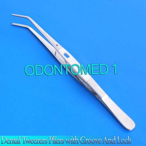 Dental Tweezers Pliers with Groove and Lock Dental Orthodontics
