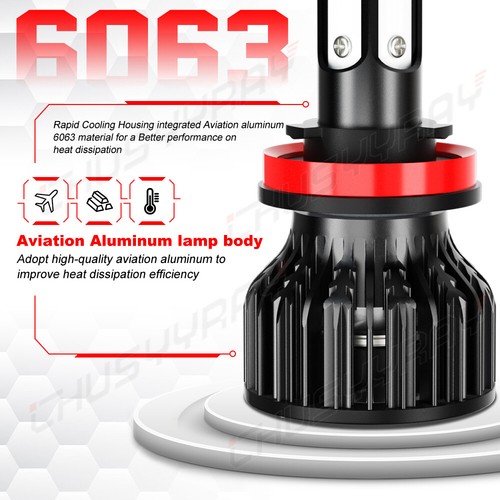 H9 H11 H11 Combo LED Headlight High&Low+Fog Light Bulbs Kit Super Bright White - Picture 2 of 16