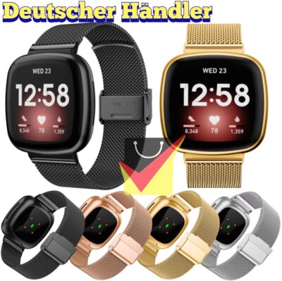 Milanese Mesh Armband mit Schnalle für Fitbit Versa 4/3 und Sense/Sense 2 PASST!