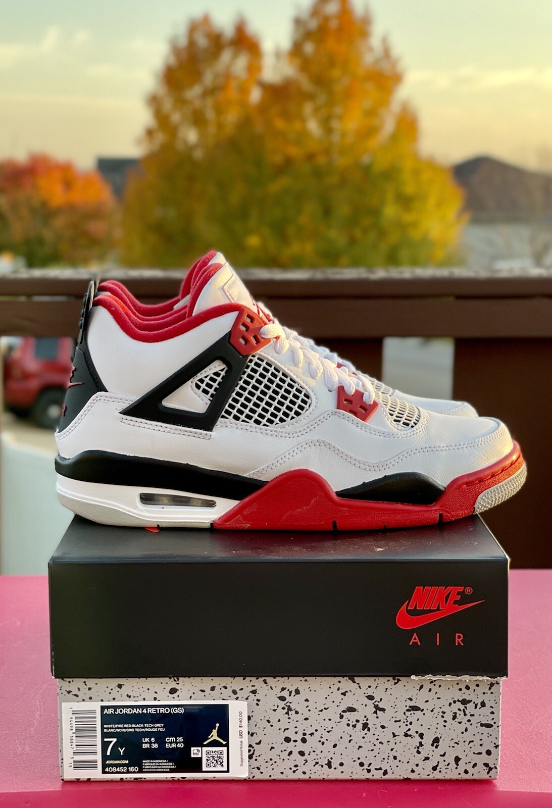Nike Air Jordan 4 IV Retro OG Fire Red GS Size 7Y / Women 8.5 Max Zoom Dunk  1 3 | eBay
