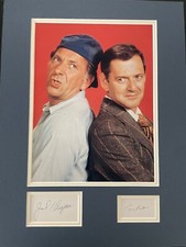 GENUINE HAND SIGNED JACK KLUGMAN AND TONY RANDALL INDEX CARDS  WITH PHOTO