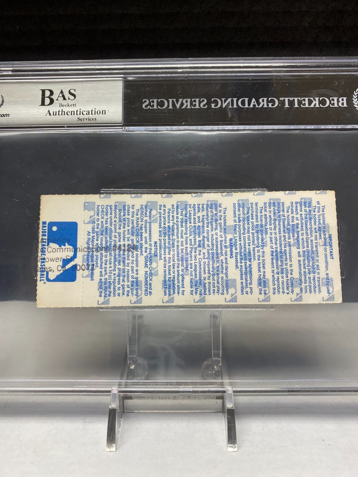 KIRK GIBSON DENNIS ECKERSLEY AUTOGRAPHED 1988 GAME 1 WORLD SERIES