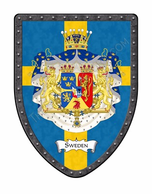 Sweden Royal Coat of Arms Country Display Shield Swedish SH503PDGHG-Sweden-Flag