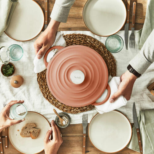 Tefal Lov Kochtopf Topf Schmortopf Induktion Gusseisen Terracotta Orange Ø 25 cm - Bild 5 von 6