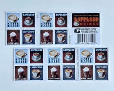 Pane of 20 Espresso Drinks Coffee Stamps Latte Cappuccino Wedding Party Stamp