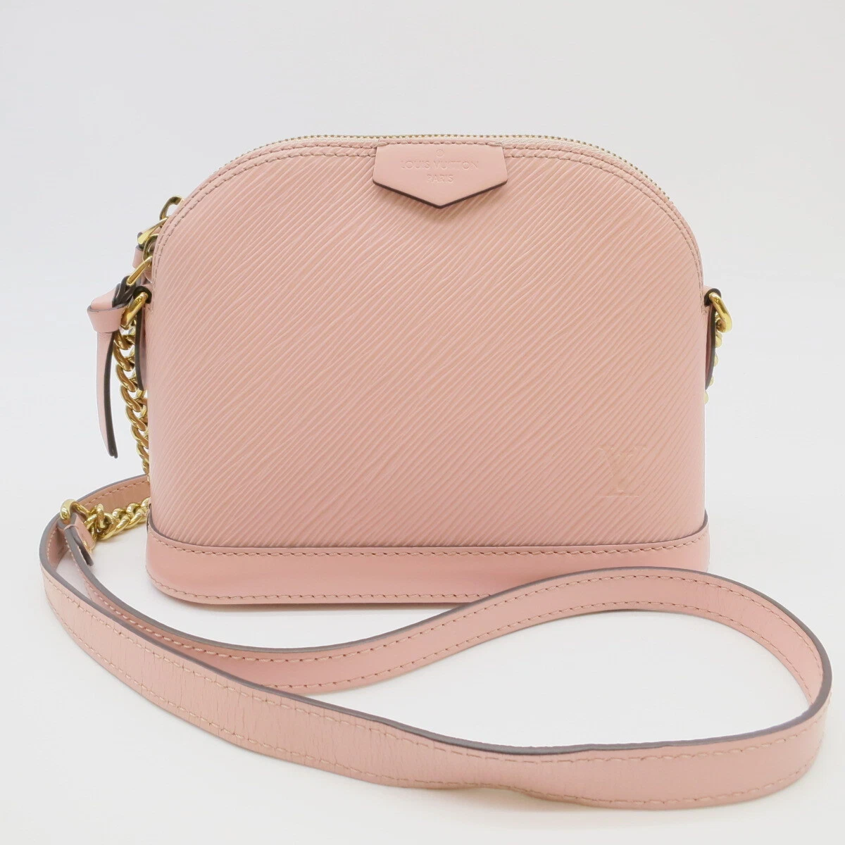 Authentic LOUIS VUITTON Alma Mini Shoulder Bag Pink Leather #A65822S